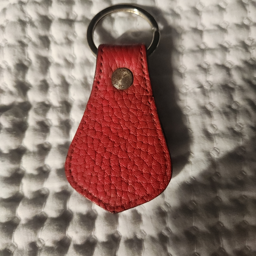 Dooney & Bourke Red Leather Keychain with Gold Accent - Picture 2 of 4